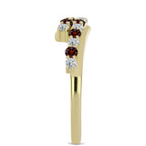 Inel din Argint 925 Placat cu Aur ( 2.27 grame ) cu Granat Barton și Topaz Alb 0.55 Carate
