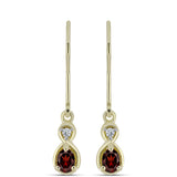 Cercei din Argint 925 Placat cu Aur ( 1.72 grame ) cu Granat Barton și Topaz Alb 0.46 Carate