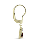 Cercei din Argint 925 Placat cu Aur ( 1.72 grame ) cu Granat Barton și Topaz Alb 0.46 Carate