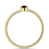 Inel din Argint 925 Placat cu Aur ( 1.41 grame ) cu Granat Barton și Topaz Alb 0.36 Carate