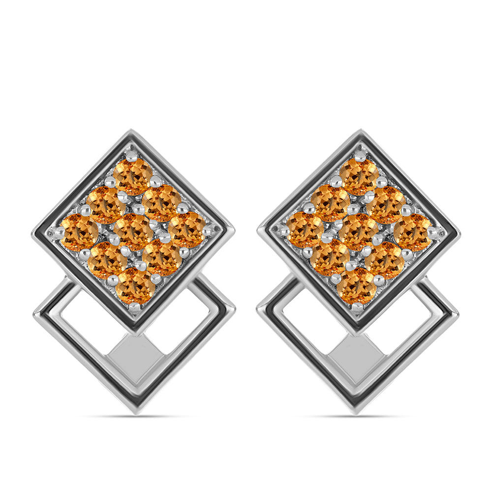 Cercei din Argint 925 ( 4.06 grame ) cu Topaz Galben Imperial 0.74 Carate