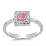 Inel din Argint 925 ( 2.92 grame ) cu Opal Lega Dembi Roz și Topaz Alb 0.19 Carate