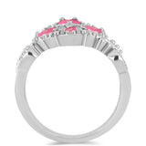 Inel din Argint 925 ( 4.09 grame ) cu Opal Lega Dembi Roz și Topaz Alb 0.97 Carate