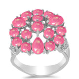 Inel din Argint 925 ( 5.08 grame ) cu Opal Lega Dembi Roz și Topaz Alb 2.36 Carate