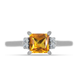 Inel din Argint 925 ( 2.1 grame ) cu Topaz Galben Imperial și Topaz Alb 1.22 Carate