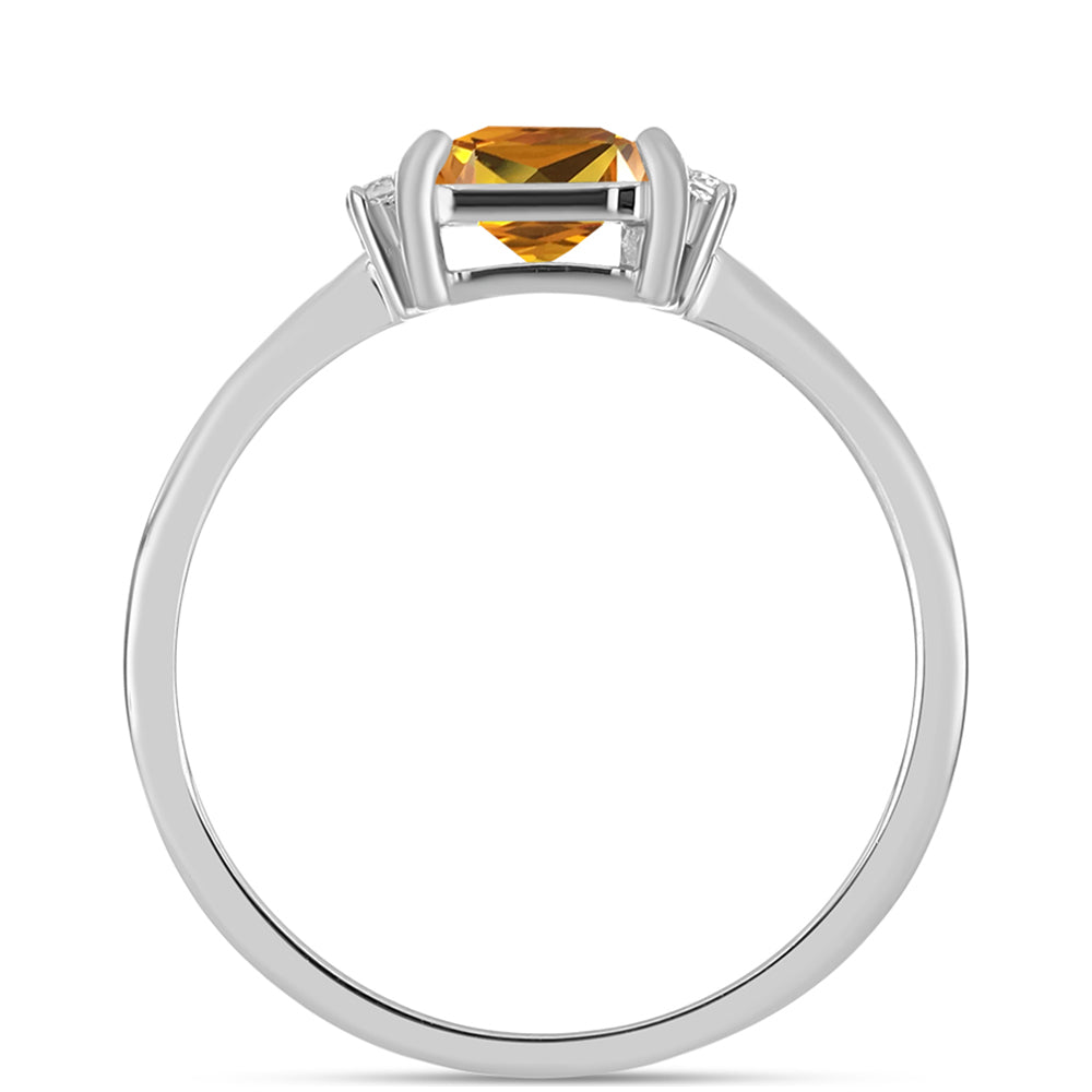 Inel din Argint 925 ( 2.1 grame ) cu Topaz Galben Imperial și Topaz Alb 1.22 Carate