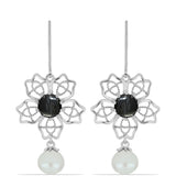 Cercei din Argint 925 ( 4.52 grame ) cu Jasp Picasso și Perlă de Apă Dulce Albă 10.04 Carate