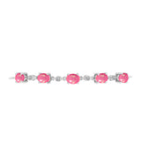 Brățară din Argint 925 ( 4.24 grame ) cu Opal Lega Dembi Roz și Topaz Alb 2.36 Carate