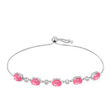 Brățară din Argint 925 ( 4.24 grame ) cu Opal Lega Dembi Roz și Topaz Alb 2.36 Carate