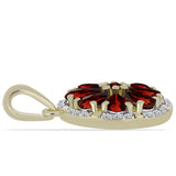 Pandantiv din Argint 925 Placat cu Aur ( 2.18 grame ) cu Granat Barton și Topaz Alb 2.4 Carate