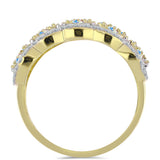 Inel din Argint 925 Placat cu Aur ( 4.01 grame ) cu Moissanit de Gheață și Topaz Alb 1.01 Carate