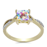 Inel din Argint 925 Placat cu Aur ( 2.17 grame ) cu Moissanit de Gheață și Topaz Alb 1.25 Carate