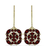 Cercei din Argint 925 Placat cu Aur ( 3.38 grame ) cu Granat Barton 3.3 Carate