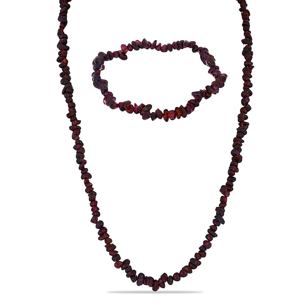 Set din Pepită ( 58.69 grame ) cu Granat Barton 293.44 Carate ( Colier+Brățară )