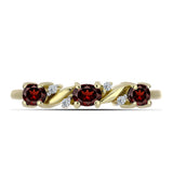 Inel din Argint 925 Placat cu Aur ( 1.75 grame ) cu Granat Barton și Topaz Alb 0.71 Carate
