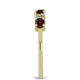 Inel din Argint 925 Placat cu Aur ( 1.75 grame ) cu Granat Barton și Topaz Alb 0.71 Carate