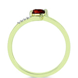 Inel din Argint 925 Placat cu Aur ( 1.49 grame ) cu Granat Barton și Topaz Alb 0.28 Carate