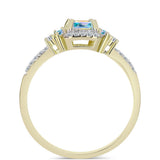Inel din Argint 925 Placat cu Aur ( 2.54 grame ) cu Moissanit de Gheață și Zircon Alb 1.56 Carate