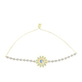 Brățară din Argint 925 Placat cu Aur ( 7.95 grame ) cu Moissanit de Gheață și Topaz Alb 2.32 Carate