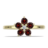 Inel din Argint 925 Placat cu Aur ( 2.06 grame ) cu Granat Barton și Topaz Alb 0.69 Carate