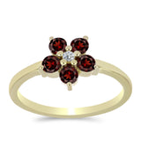 Inel din Argint 925 Placat cu Aur ( 2.06 grame ) cu Granat Barton și Topaz Alb 0.69 Carate