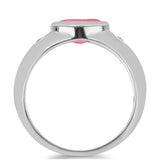 Inel din Argint 925 ( 2.95 grame ) cu Opal Lega Dembi Roz și Topaz Alb 0.8 Carate