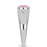 Inel din Argint 925 ( 2.95 grame ) cu Opal Lega Dembi Roz și Topaz Alb 0.8 Carate