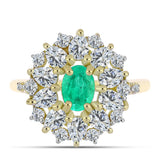 Inel din Argint 925 Placat cu Aur ( 3.57 grame ) cu Smarald Columbian și Diamant Alb 2.97 Carate