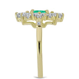 Inel din Argint 925 Placat cu Aur ( 3.57 grame ) cu Smarald Columbian și Diamant Alb 2.97 Carate