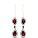Cercei din Argint 925 Placat cu Aur ( 3.65 grame ) cu Granat Barton și Topaz Alb 3.36 Carate