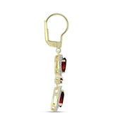 Cercei din Argint 925 Placat cu Aur ( 3.65 grame ) cu Granat Barton și Topaz Alb 3.36 Carate