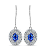Cercei din Argint 925 ( 2.64 grame ) cu Safir Albastru Australian și Topaz Alb 2.3 Carate