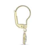 Cercei din Argint 925 Placat cu Aur ( 1.45 grame ) cu Moissanit de Gheață și Topaz Alb 0.65 Carate