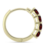 Cercei din Argint 925 Placat cu Aur ( 4.52 grame ) cu Granat Barton 2.63 Carate