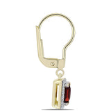 Cercei din Argint 925 Placat cu Aur ( 2.28 grame ) cu Granat Barton și Topaz Alb 1.68 Carate