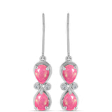 Cercei din Argint 925 ( 3.08 grame ) cu Opal Lega Dembi Roz și Topaz Alb 1.85 Carate