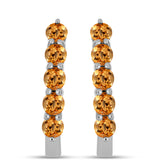 Cercei din Argint 925 ( 3.57 grame ) cu Topaz Galben Imperial 1.52 Carate