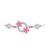 Brățară din Argint 925 ( 5.99 grame ) cu Opal Lega Dembi Roz și Topaz Alb 1.7 Carate