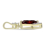 Pandantiv din Argint 925 Placat cu Aur ( 0.74 grame ) cu Granat Barton și Topaz Alb 0.74 Carate