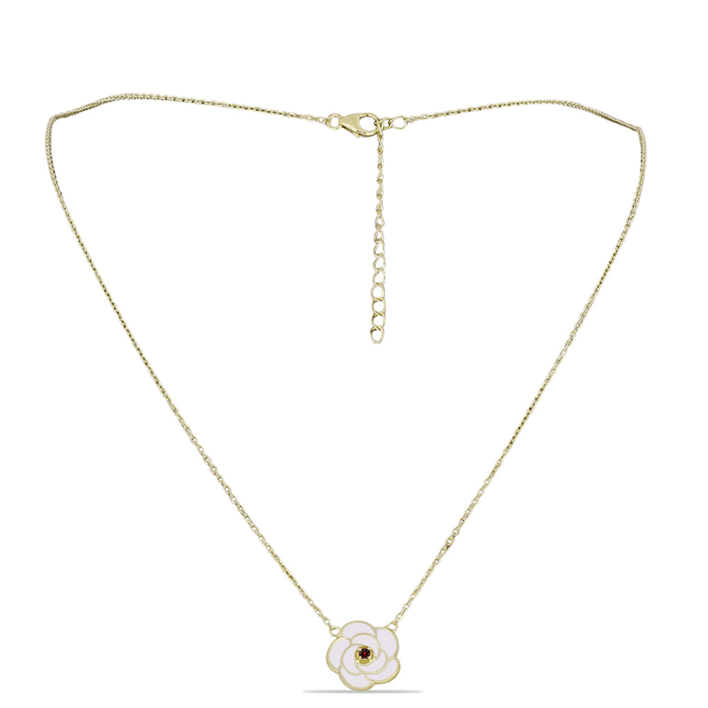 Colier din Argint 925 Placat cu Aur ( 4.01 grame ) cu Granat Barton 0.05 Carate