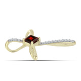 Cruce Pandantiv din Argint 925 Placat cu Aur ( 1.25 grame ) cu Granat Barton și Topaz Alb 0.54 Carate