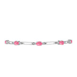 Brățară din Argint 925 ( 5.03 grame ) cu Opal Lega Dembi Roz și Topaz Alb 1.72 Carate