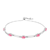 Brățară din Argint 925 ( 5.03 grame ) cu Opal Lega Dembi Roz și Topaz Alb 1.72 Carate