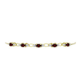 Brățară din Argint 925 Placat cu Aur ( 4.22 grame ) cu Granat Barton și Topaz Alb 1.65 Carate
