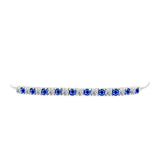 Brățară din Argint 925 ( 4.89 grame ) cu Safir Albastru Australian și Topaz Alb 2.93 Carate