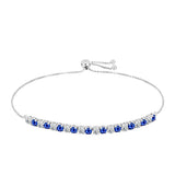 Brățară din Argint 925 ( 4.89 grame ) cu Safir Albastru Australian și Topaz Alb 2.93 Carate