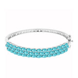 Brățară din Argint 925 ( 18.16 grame ) cu Cuarț Paraiba 8.05 Carate
