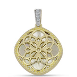 Pandantiv din Argint 925 Placat cu Aur ( 3.86 grame ) cu Sidef și Topaz Alb 8.34 Carate