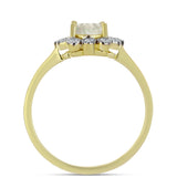Inel din Argint 925 Placat cu Aur ( 2.44 grame ) cu Sidef și Topaz Alb 1.14 Carate