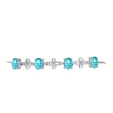 Brățară din Argint 925 ( 5.85 grame ) cu Cuarț Paraiba și Topaz Alb 4.4 Carate